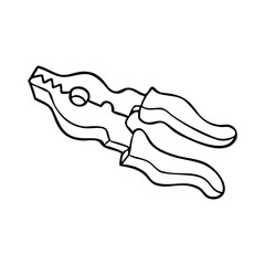 pliers outline vector illustration