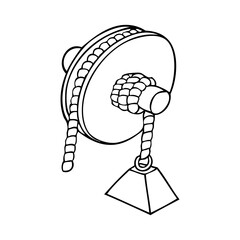 pulley outline vector illustration