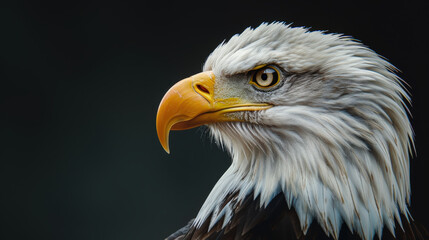 Fototapeta premium Close-Up of Bald Eagle Head Showing Majestic Features and Intense Gaze