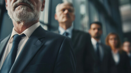 Senior Business Executive with Team in Corporate Setting
