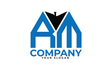 RM letter creative real estate vector logo design.
