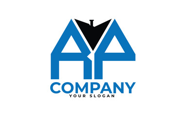 RP letter creative real estate vector logo design.