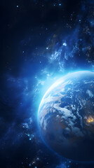 Digital technology universe earth abstract graphic poster background with generative