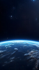 Obraz premium Digital technology universe earth abstract graphic poster background with generative