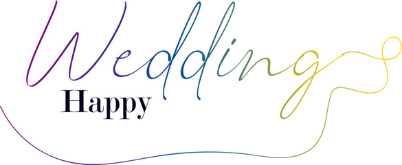 Happy wedding lettering collections. Wedding lettering. Greetings lettering