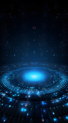 Obraz premium Digital technology three-dimensional ring light base abstract graphic poster background with generative