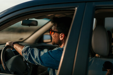 Shot of a young couple going a road trip together