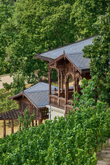 Vineyard Gazebo in Grebovka Havlickovy sady gardens in Vinohrady district in Prague, Czech Republic