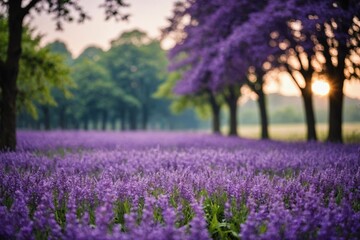 Fototapeta premium Blur purple bokeh nature background