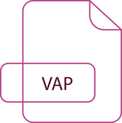 VAP File extension icon RAW thicker outline