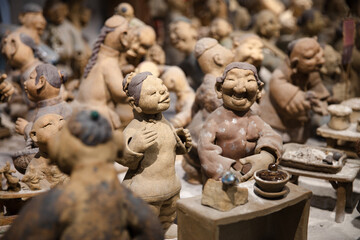 Handmade clay figurines and various aspects of life