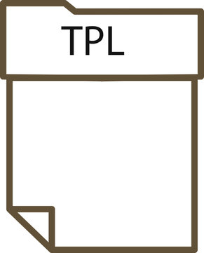TPL File format minimal icon with thick outline
