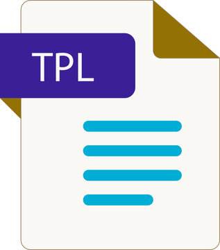 TPL File icon with folded style document