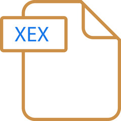 XEX File format icon rounded shapes outline