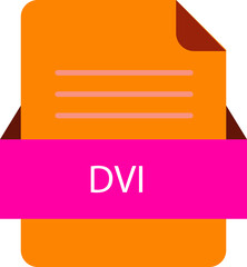 DVI file icon with color and rounded corners and folded doc