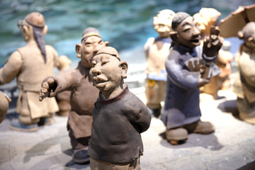 Handmade clay figurines and various aspects of life