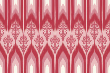 pink and white background Ikat embroidery ethnic oriental pattern traditional.Aztec geometric art ornament print.Design for carpet, cover.wallpaper, wrapping, fabric, clothing