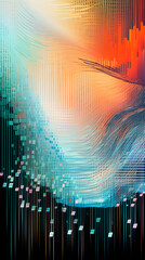 Digital technology music gradient movement note abstract poster background