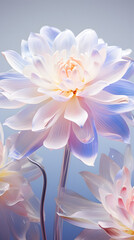 Obraz premium Digital technology transparent colorful flowers abstract graphics poster background with generative