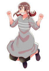 ジャンプする女の子のイラスト