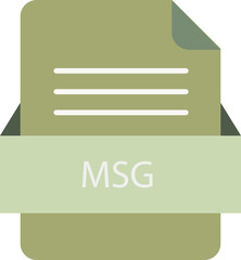 MSG file icon with color and rounded corners and folded doc