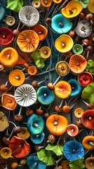 Colorful Mushroom Pattern.