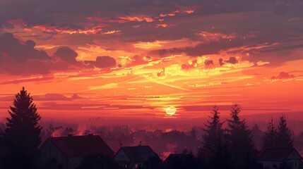 Fototapeta premium At sunset soft pinks and oranges fill