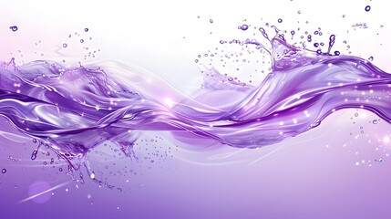 Stream illustration template set of purple grape juice splash modern berry water drop. Isolated realistic blueberry cocktail drink flow wave. Beetroot or blackberry violet sweet juicy stream