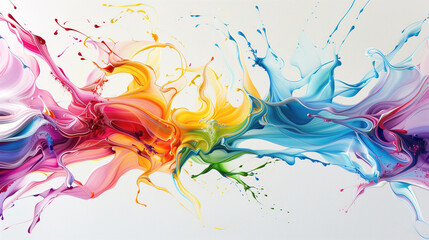 "カラフルな液体がダイナミックに調和する背景."