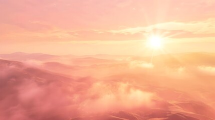 Dawn over the hills as the suns rays image