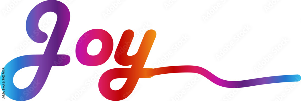 Fototapete 3d joy text vector written with an elegant typography