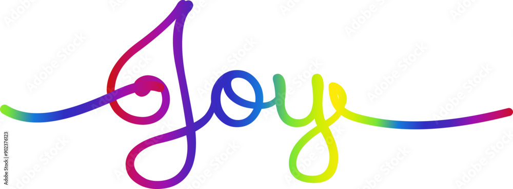 Fototapete 3d joy text vector written with an elegant typography