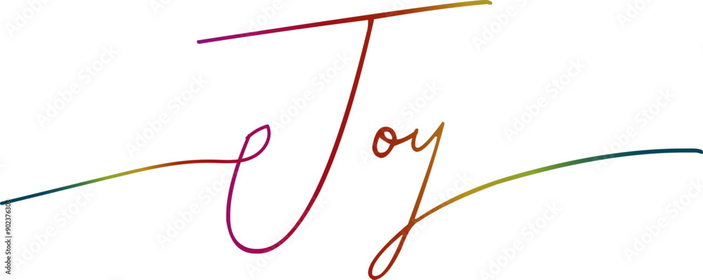 Fototapete 3d joy text vector written with an elegant typography