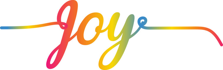 3d Joy text vector written with an elegant typography