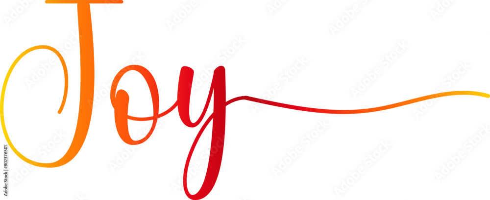 Fototapete 3d joy text vector written with an elegant typography