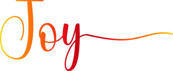 3d Joy text vector written with an elegant typography