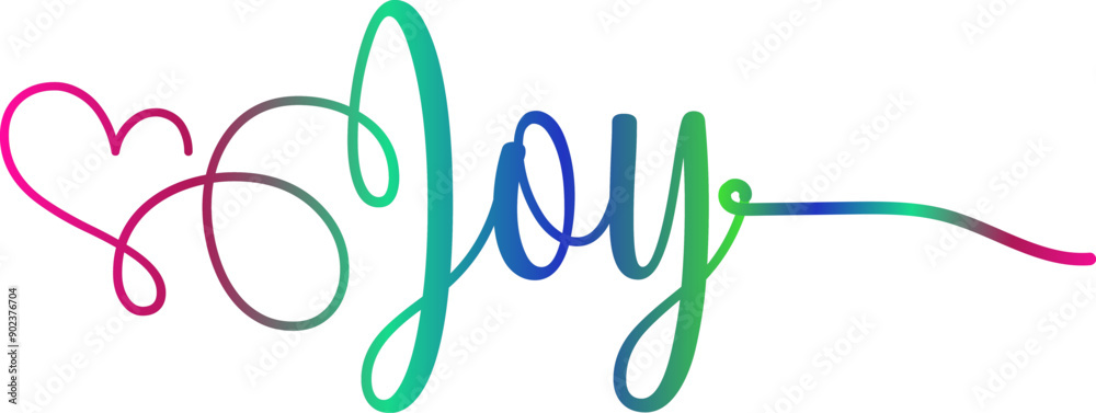 Fototapete 3d joy text vector written with an elegant typography