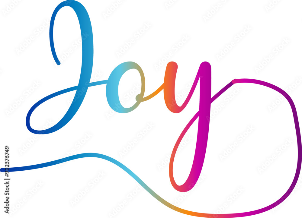 Fototapete 3d joy text vector written with an elegant typography