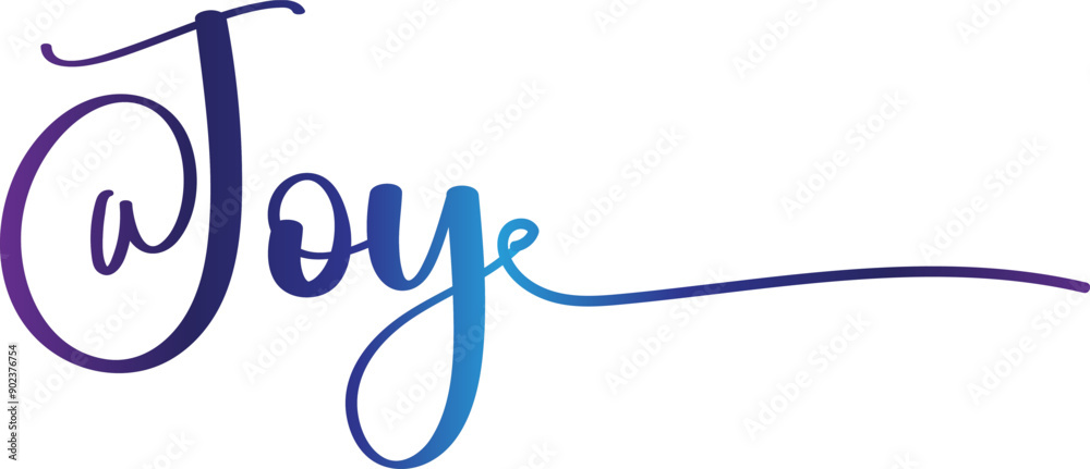 Fototapete 3d joy text vector written with an elegant typography