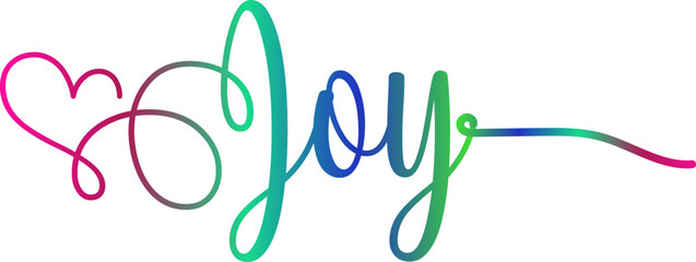 3d Joy text vector written with an elegant typography