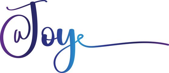 3d Joy text vector written with an elegant typography