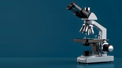 close up microscope with blue background