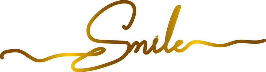 gradient text smile word - continuous one line with word. Minimalistic drawing of phrase illustration