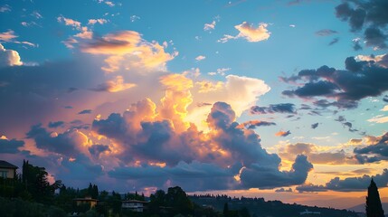 The clouds are painted in the warm shades img