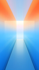 Obraz premium Digital gradient blue orange white glass geometric background with generative