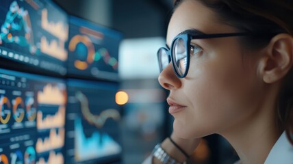 A data analyst analyzes customer behavior patterns on a CRM dashboard.