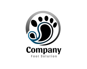 circle foot print logo design template