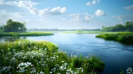 Obraz premium A landscape of water stretches out before