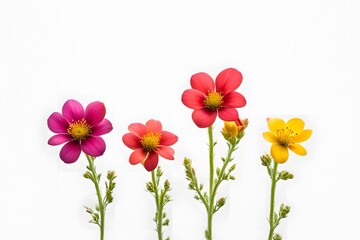 Obraz premium Fivespot flowers on white background, Ai Generated