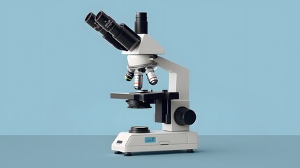 close up microscope with blue background